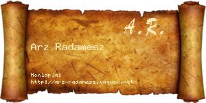Arz Radamesz névjegykártya